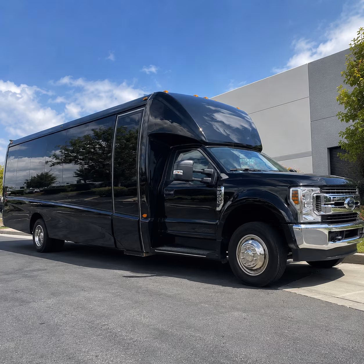 Lowell Airport Shuttle & Transportation party bus exterior