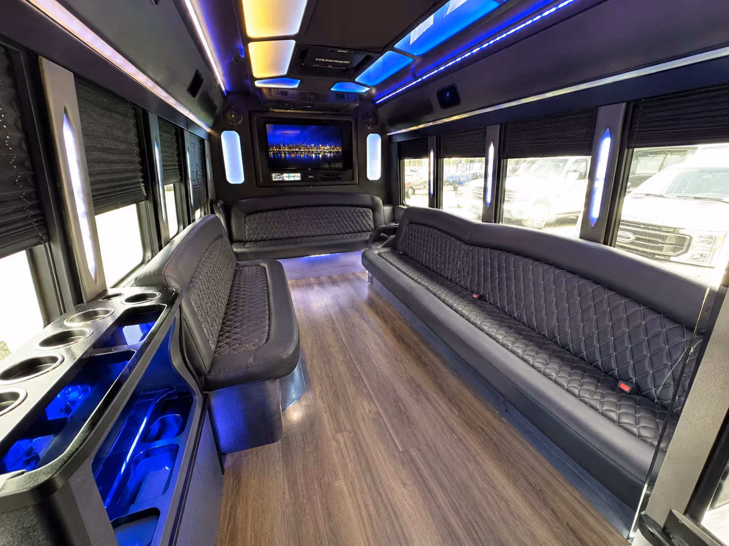 Lowell Birthday, Sweet 16, & Quinceañera Transportation party bus interior