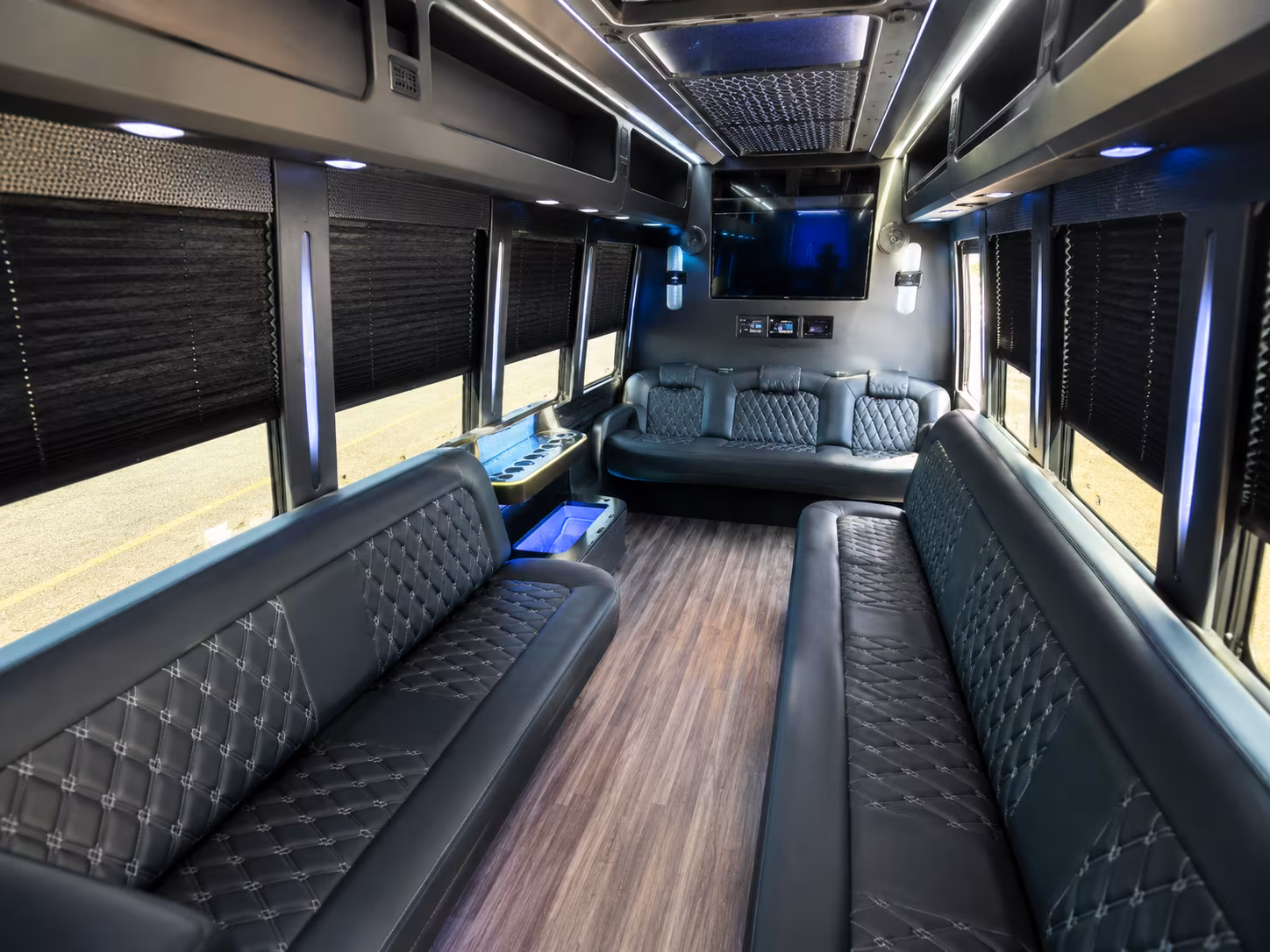 Lowell Concert & Music Festival Transportation party bus interior