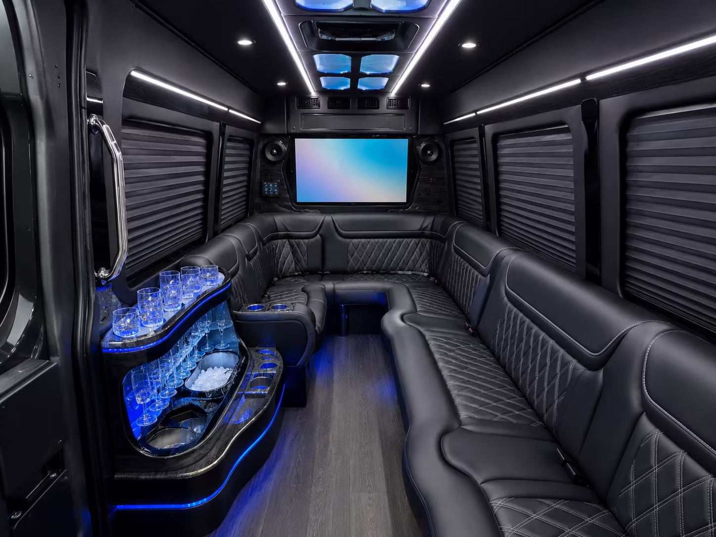 Lowell School Event Transportation party bus exterior
