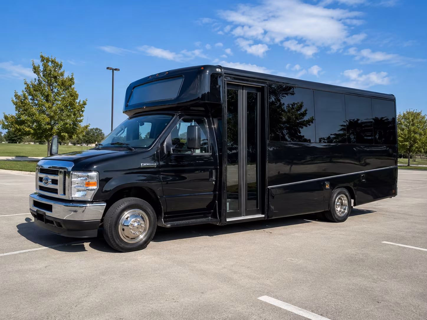 Lowell School Event Transportation party bus exterior