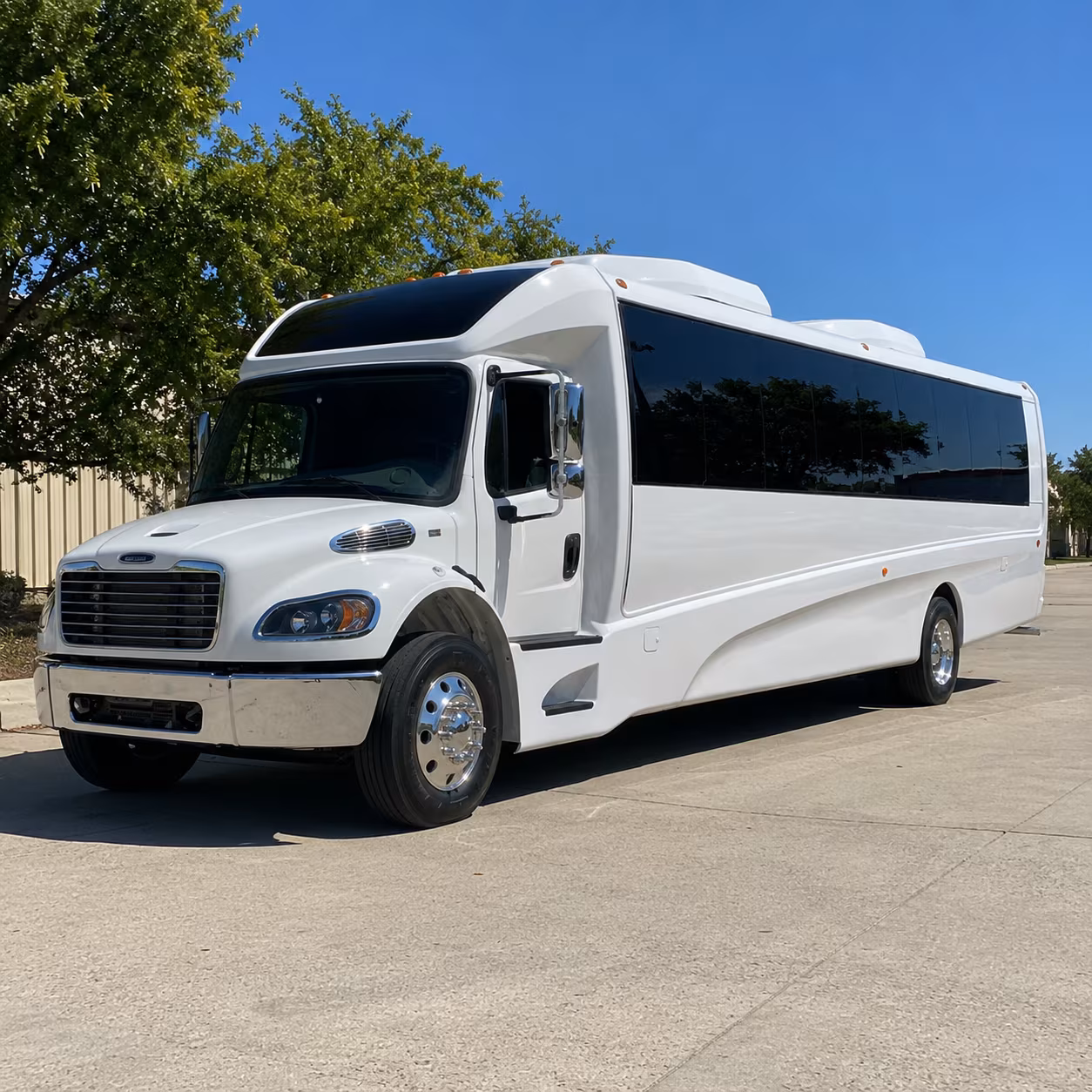 Lowell School Event Transportation party bus exterior