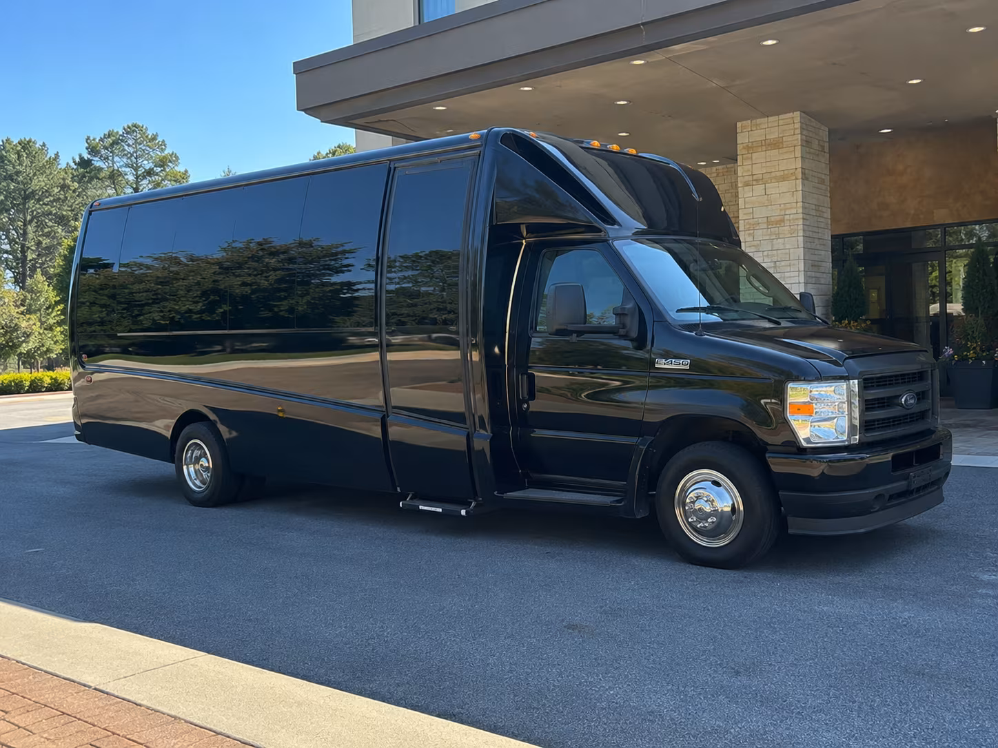 Lowell School Event Transportation party bus exterior