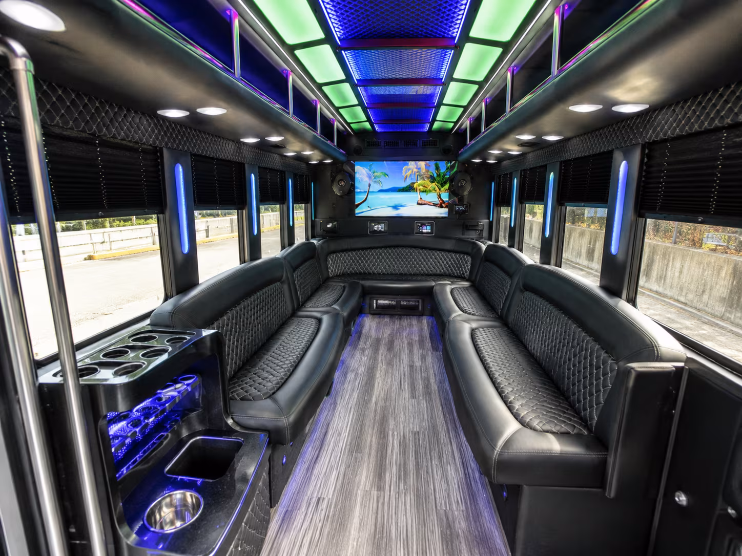 Lowell Sporting Event Transportation party bus exterior