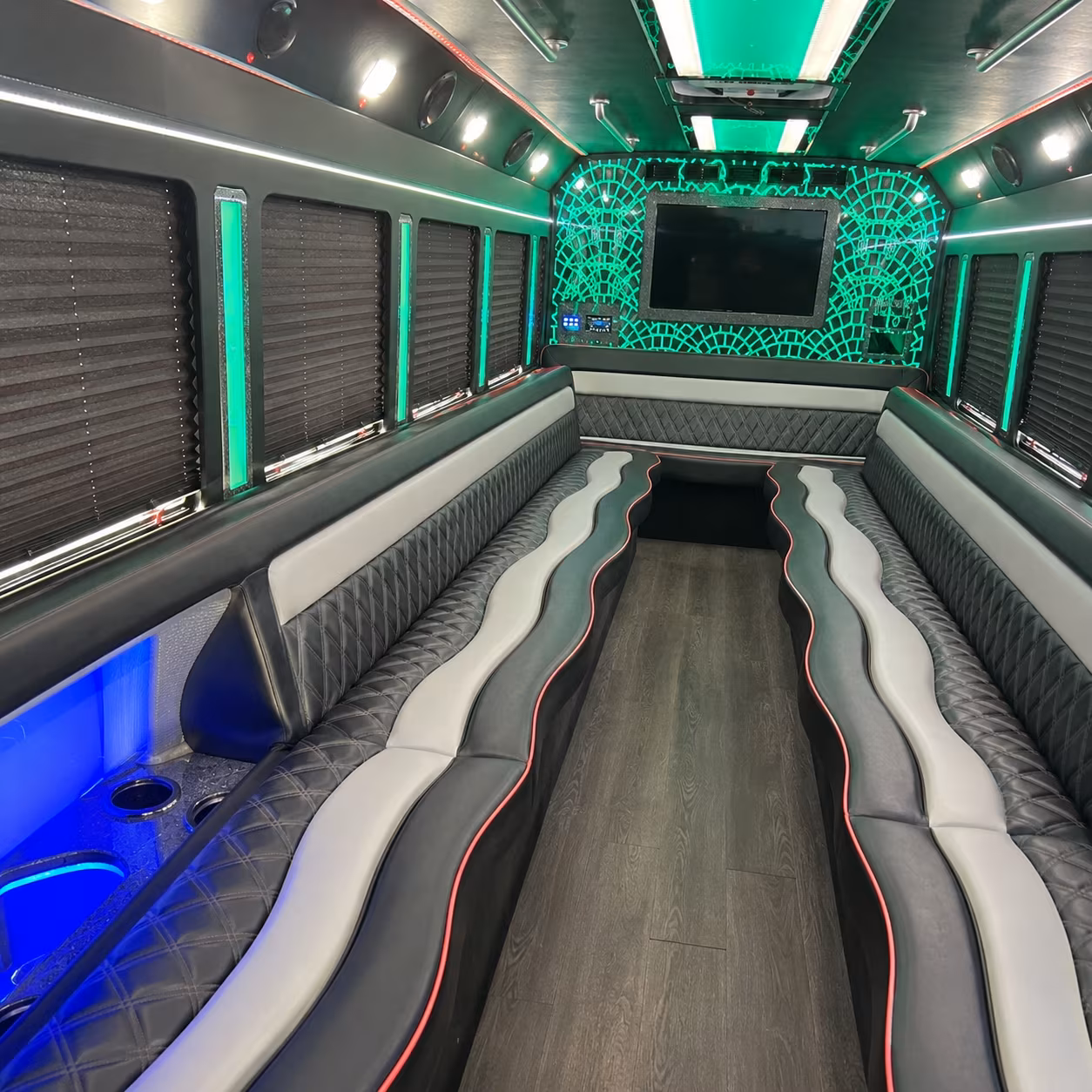 Lowell Wedding Transportation party bus interior