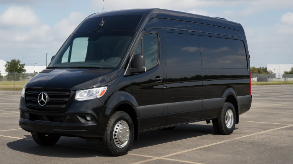 Exterior of Charter Bus Company Methuen's 14 Passenger Sprinter Limousine in Methuen