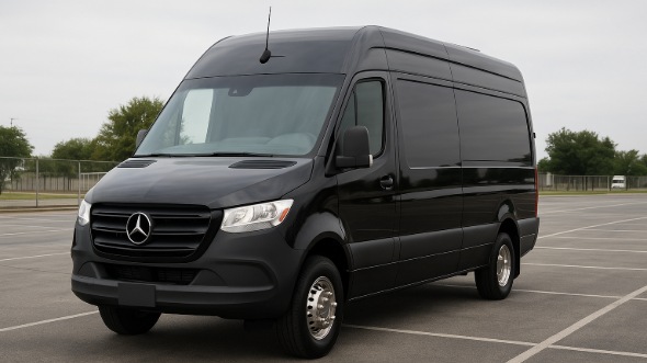 Exterior of Charter Bus Company Waltham's 14 Passenger Sprinter Limousine in Waltham