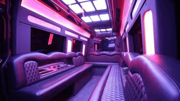 Interior of Charter Bus Company Haverhill's 15 Passenger Party Bus in Haverhill