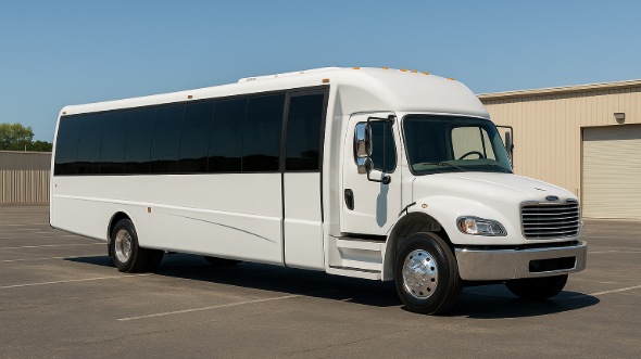 Exterior of Charter Bus Company Cambridge's 20 Passenger Party Bus in Cambridge