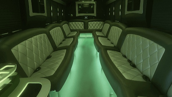 Interior of Charter Bus Company Haverhill's 20 Passenger Party Bus in Haverhill