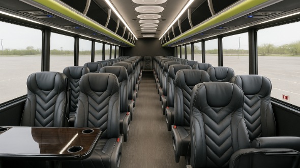 Interior of Charter Bus Company Lowell's 25 Passenger Mini Bus in Lowell