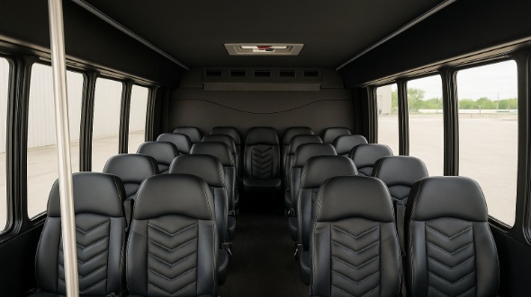 Interior of Charter Bus Company Lowell's 35 Passenger Mini Bus in Lowell