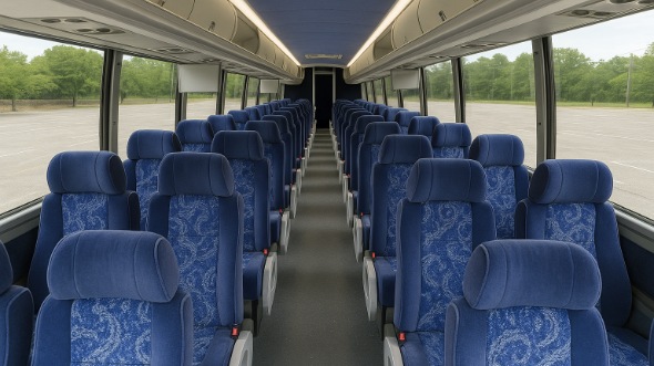 Interior of Charter Bus Company Lowell's 40 Passenger Charter Bus in Lowell