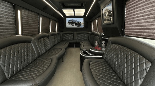 40 passenger party bus interior