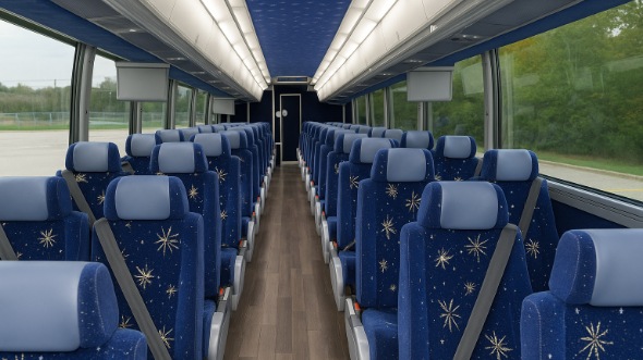 Interior of Charter Bus Company Lowell's 47 Passenger Charter Bus in Lowell