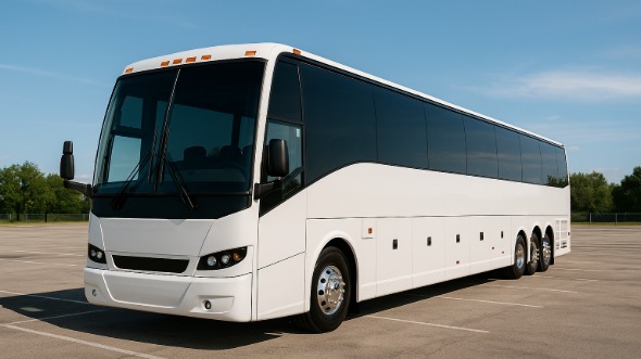 Exterior of Charter Bus Company Lawrence's 50 Passenger Party Bus in Lawrence