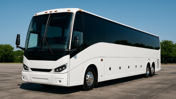 Exterior of Charter Bus Company Newton's 50 Passenger Party Bus in Newton