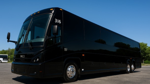 Exterior of Charter Bus Company Waltham's 50 Passenger Party Bus in Waltham