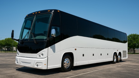Exterior of Charter Bus Company Lowell's 55 Passenger Charter Bus in Lowell