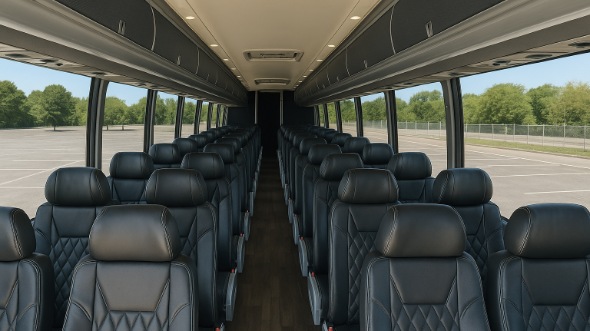 Interior of Charter Bus Company Lowell's 56 Passenger Charter Bus in Lowell